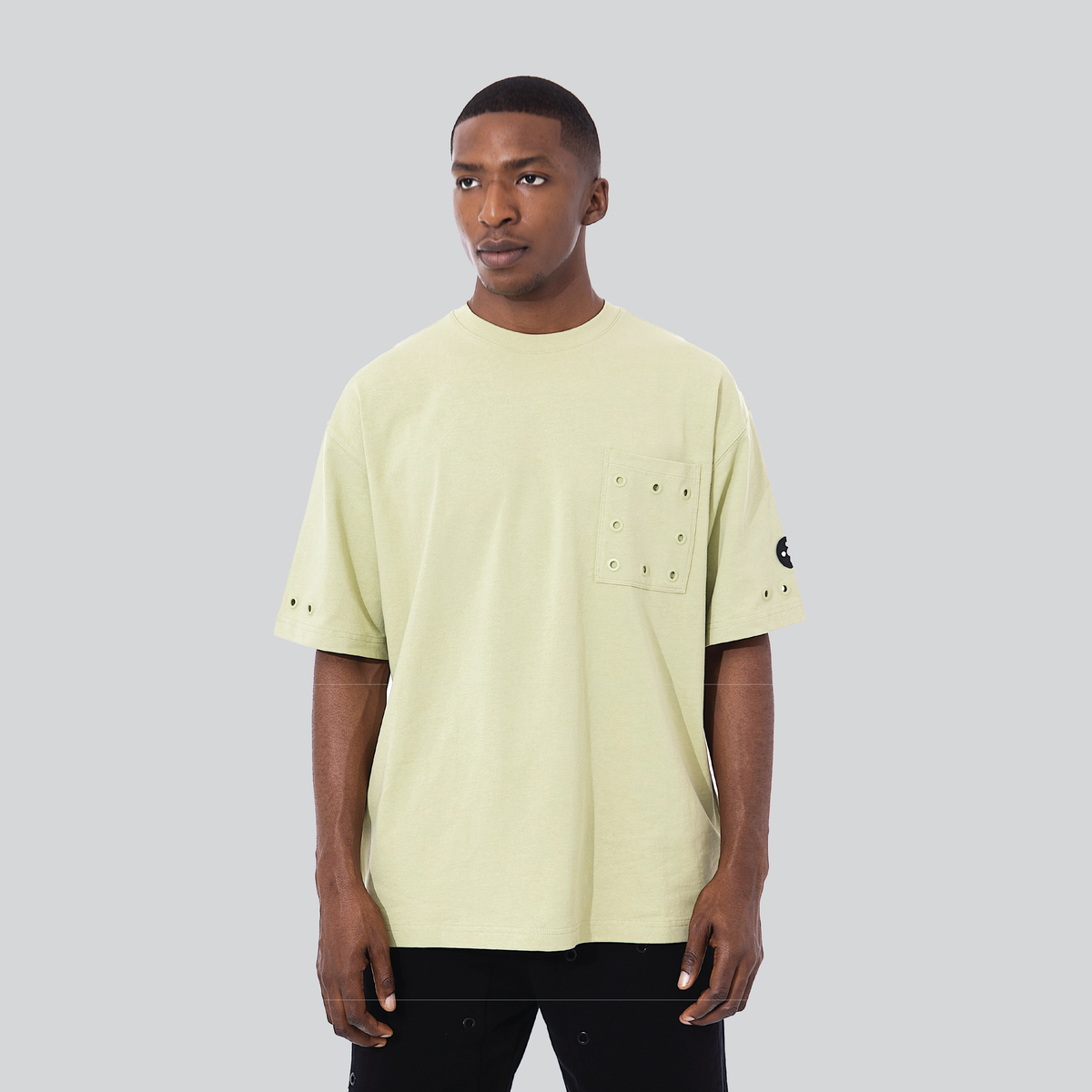 Green Oversized Eyelets Pocket Tee – Human Asterisk